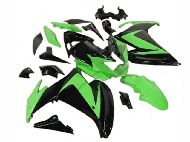 Billige Yamaha FZ6R Motorrad Verkleidung 2009-2015 - Glanzendes Schwarz Grun