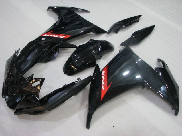 Billige Yamaha FZ6R Motorrad Verkleidung 2009-2015 - Glanzendes Schwarz Rot
