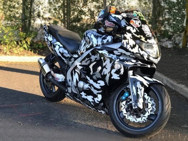 Billige Yamaha YZF600R Thundercat Motorrad Verkleidung 1996-2007 - Schwarz Weiss Grau Camouflage