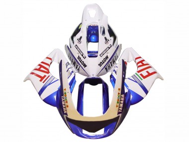 Billige Yamaha YZF 1000R Thunderace Motorrad Verkleidung 1997-2007 - Weiss Blau Fiat Motul