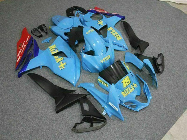 Billige Suzuki GSXR 1000 Motorrad Verkleidung 2009-2016 - Blau Gelb Rizla 19 Rot