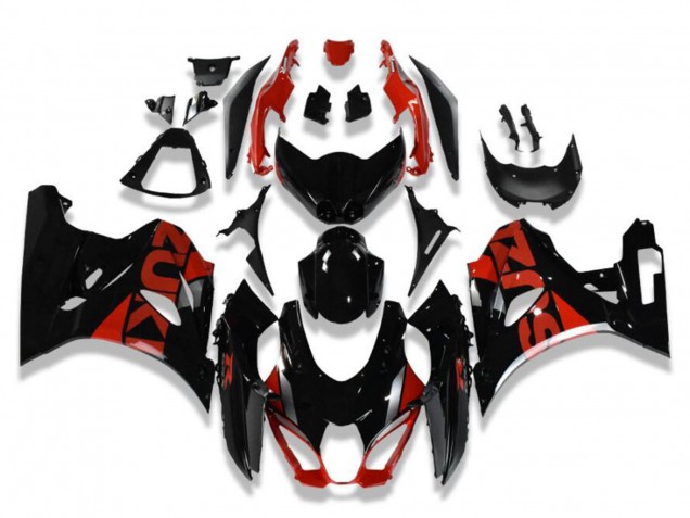 Billige Suzuki GSXR 1000 Motorrad Verkleidung 2017-2024 - Glanzendes Schwarz Rot