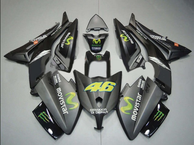 Billige Yamaha TMAX530 Motorrad Verkleidung 2012-2014 - Matt Schwarz MoviStar ENEOS Yamalube Monster 46