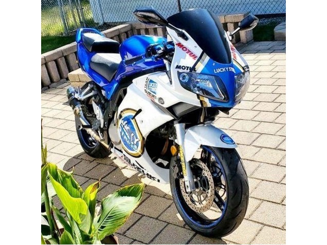 Billige Suzuki SV650 Motorrad Verkleidung 2003-2013 - Weiss Blau Lucky Strike Motul
