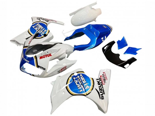 Billige Suzuki SV650 Motorrad Verkleidung 2003-2013 - Weiss Blau Lucky Strike Motul