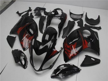 Billige Suzuki GSXR 1300 Hayabusa Motorrad Verkleidung 2008-2020 - Glanzendes Schwarz Rot