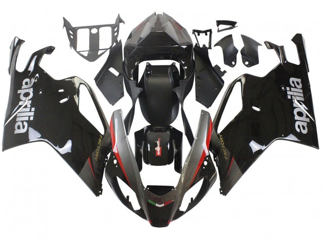 Billige Aprilia RSV1000 Motorrad Verkleidung 2003-2006 - Glanzendes Schwarz Grau Rot