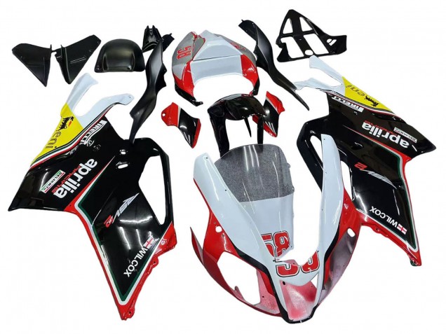 Billige Aprilia RSV1000 Motorrad Verkleidung 2003-2006 - Weiss Rot Schwarz Gelb 58