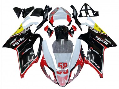 Billige Aprilia RSV1000 Motorrad Verkleidung 2003-2006 - Weiss Rot Schwarz Gelb 58