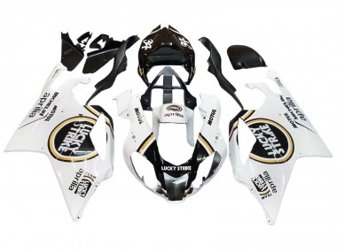 Billige Aprilia RSV1000 Motorrad Verkleidung 2003-2006 - Weiss Schwarz Lucky Strike Motul Michelin