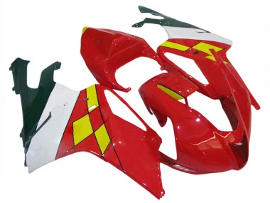 Billige Aprilia RSV1000 Motorrad Verkleidung 2003-2006 - Rot Gelb Weiss
