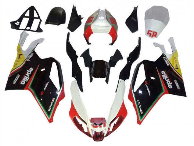 Billige Aprilia RSV1000 Motorrad Verkleidung 2003-2006 - Weiss Schwarz Rot Gelb 58