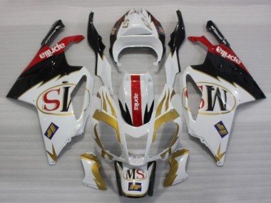 Billige Aprilia RSV1000 Motorrad Verkleidung 2003-2006 - Weiss Gold Rot Schwarz