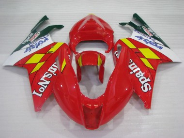Billige Aprilia RSV1000 Motorrad Verkleidung 2003-2006 - Rot Gelb Weiss Spains No1 Valsir Castrol