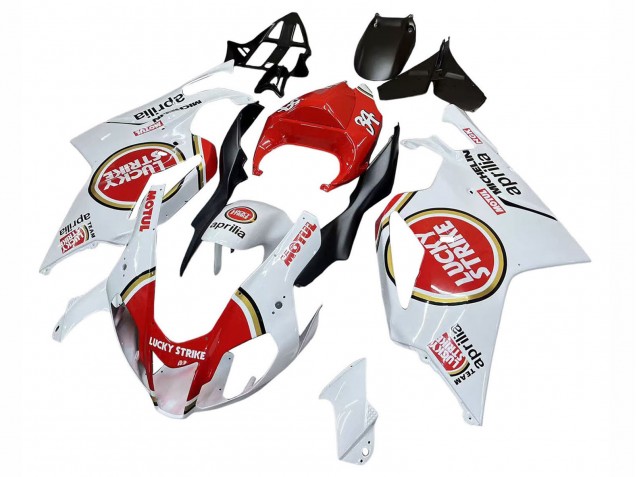 Billige Aprilia RSV1000 Motorrad Verkleidung 2003-2006 - Weiss Rot Lucky Strike Motul 34