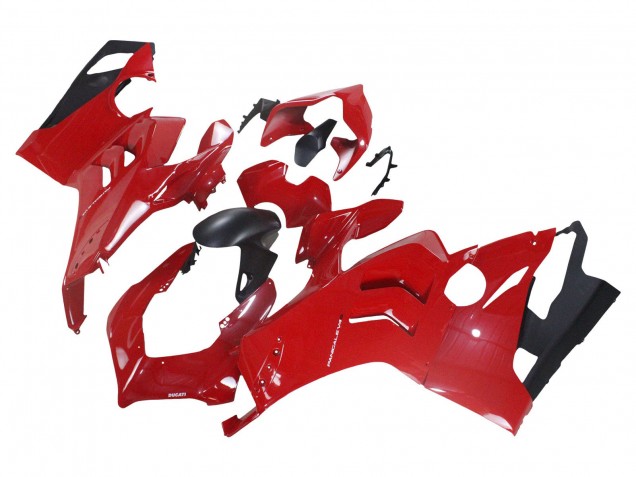 Billige Ducati Panigale V4 V4S Motorrad Verkleidung 2020-2021 - Rot Matt Schwarz