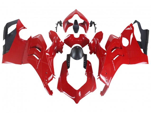 Billige Ducati Panigale V4 V4S Motorrad Verkleidung 2020-2021 - Rot Matt Schwarz
