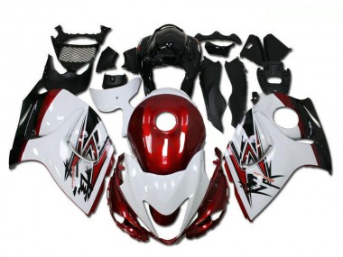 Billige Suzuki GSXR 1300 Hayabusa Motorrad Verkleidung 2008-2020 - Weiss Rot Schwarz