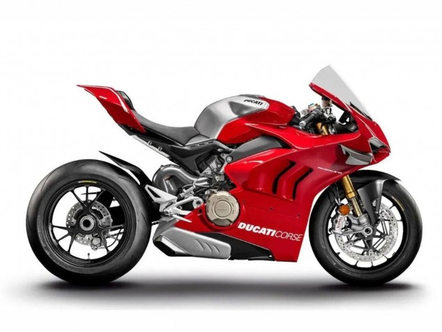 Billige Ducati Panigale V4 V4S Motorrad Verkleidung 2020-2021 - Silber Rot
