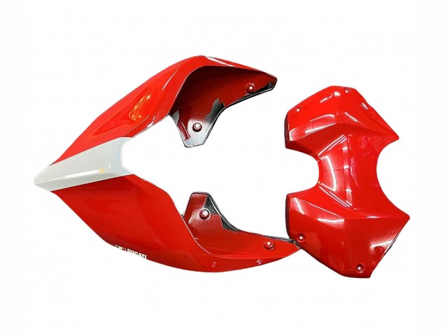 Billige Ducati Panigale V4 V4S Motorrad Verkleidung 2018-2019 - Weiss Silber Rot Glanzendes Schwarz
