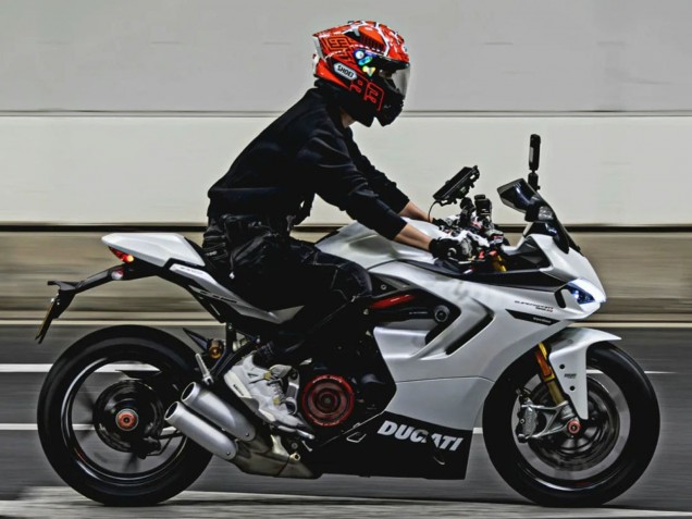 Billige Ducati 2021-2024 Ducati Supersport 950/950S Motorrad Verkleidung 2021-2024 - Weiss Schwarz