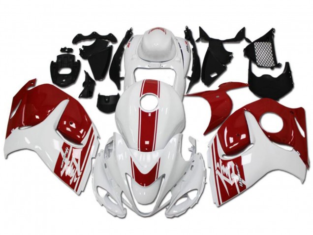 Billige Suzuki GSXR 1300 Hayabusa Motorrad Verkleidung 2008-2020 - Weiss Rot