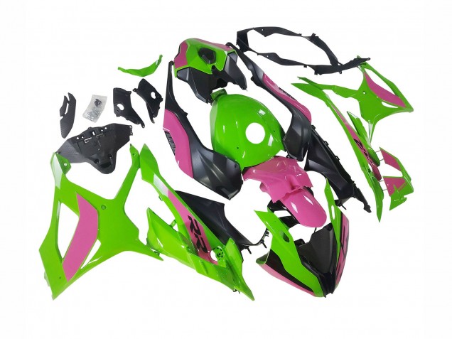 Billige BMW S1000RR Motorrad Verkleidung 2023-2024 - Rosa Grun Schwarz