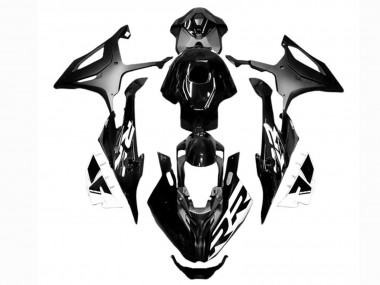 Billige BMW S1000RR Motorrad Verkleidung 2023-2024 - Glanzendes Schwarz Matt Schwarz Weiss