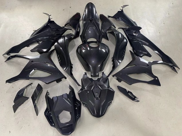 Billige BMW S1000RR Motorrad Verkleidung 2023-2024 - Glanzendes Schwarz Carbonfaser
