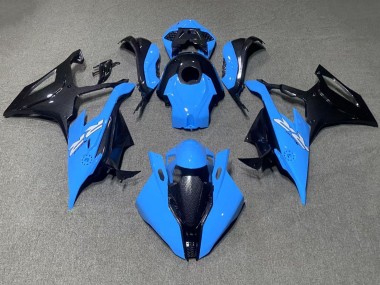Billige BMW S1000RR Motorrad Verkleidung 2019-2022 - Blau Schwarz Carbonfaser