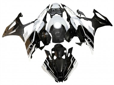 Billige BMW S1000RR Motorrad Verkleidung 2019-2022 - Glanzendes Schwarz Weiss
