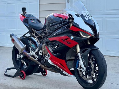 Billige BMW S1000RR Motorrad Verkleidung 2019-2022 - Schwarz Rot Weiss