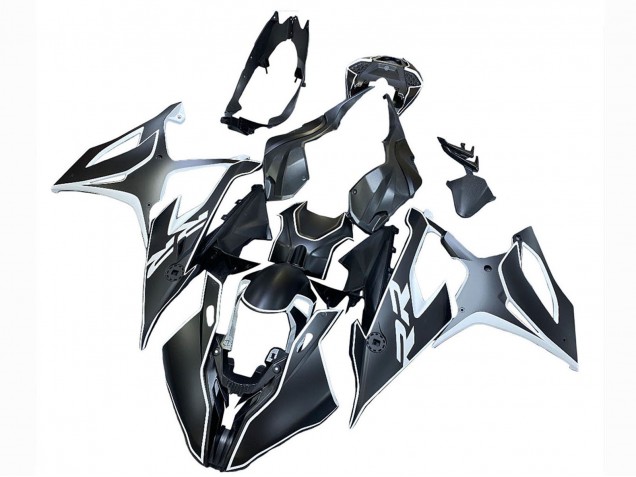 Billige BMW S1000RR Motorrad Verkleidung 2019-2022 - Schwarz Weiss