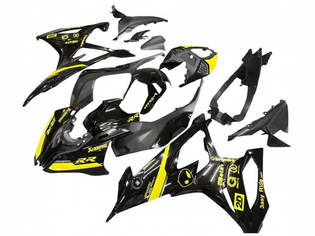 Billige BMW S1000RR Motorrad Verkleidung 2019-2022 - Glanzendes Schwarz Gelb