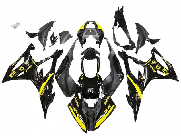 Billige BMW S1000RR Motorrad Verkleidung 2019-2022 - Glanzendes Schwarz Gelb
