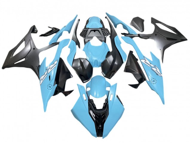 Billige BMW S1000RR Motorrad Verkleidung 2019-2022 - Blau Matt Schwarz Weiss