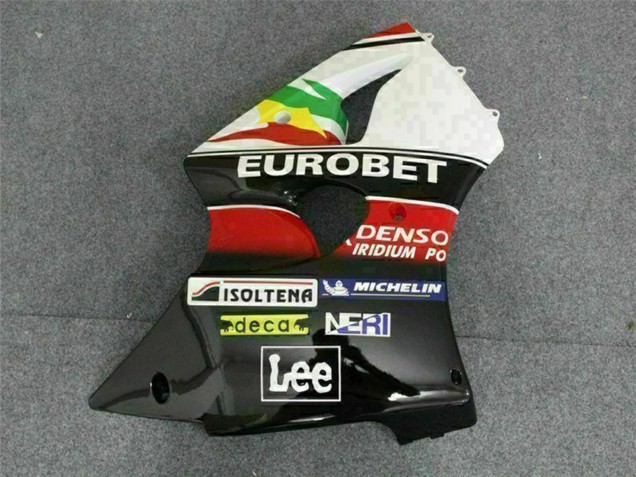 Billige Kawasaki ZX6R Motorrad Verkleidung 2000-2002 - Weiss Rot Gelb Grun Glanzendes Schwarz Stern EuroBet