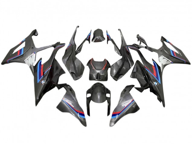 Billige BMW S1000RR Motorrad Verkleidung 2019-2022 - Schwarz Blau Rot Carbonfaser
