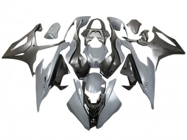 Billige BMW S1000RR Motorrad Verkleidung 2019-2022 - Grau Schwarz Carbonfaser