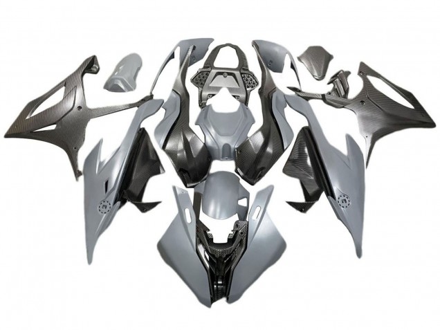 Billige BMW S1000RR Motorrad Verkleidung 2019-2022 - Grau Schwarz Carbonfaser