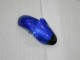 Billige Kawasaki ZX6R Motorrad Verkleidung 2000-2002 - Blau Glanzendes Schwarz Elf Bridgestone