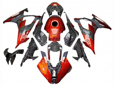 Billige BMW S1000RR Motorrad Verkleidung 2019-2022 - Dunkel Orange Geschmiedet Carbonfaser