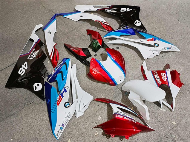Billige BMW S1000RR Motorrad Verkleidung 2019-2022 - Rot Weiss Blau 46