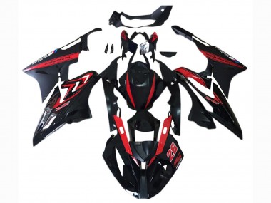 Billige BMW S1000RR Motorrad Verkleidung 2017-2018 - Rot Glanzendes Schwarz Matt Schwarz