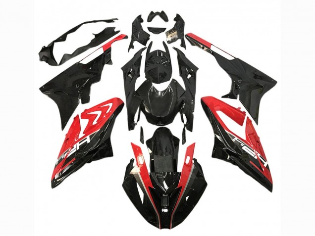 Billige BMW S1000RR Motorrad Verkleidung 2017-2018 - Rot Glanzendes Schwarz