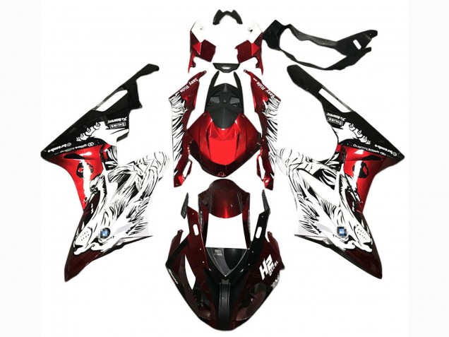 Billige BMW S1000RR Motorrad Verkleidung 2017-2018 - Weiss Rot Schwarz