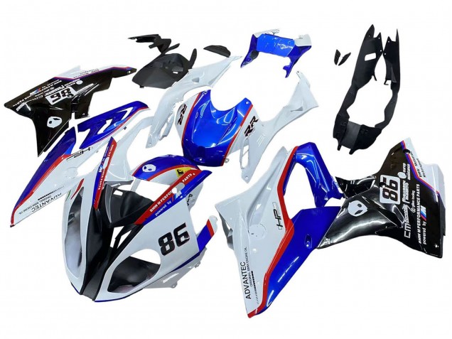 Billige BMW S1000RR Motorrad Verkleidung 2017-2018 - Weiss Blau Rot Glanzendes Schwarz