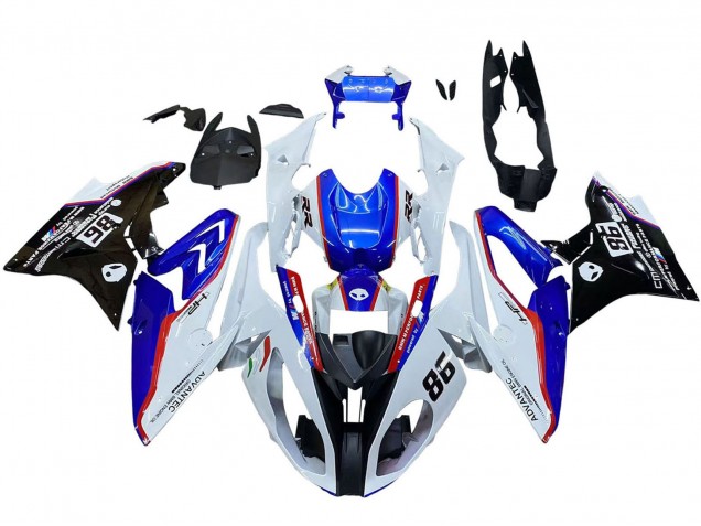 Billige BMW S1000RR Motorrad Verkleidung 2017-2018 - Weiss Blau Rot Glanzendes Schwarz