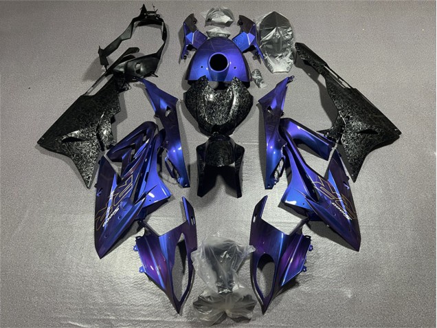 Billige BMW S1000RR Motorrad Verkleidung 2017-2018 - Blau Schwarz Geschmiedet Carbonfaser
