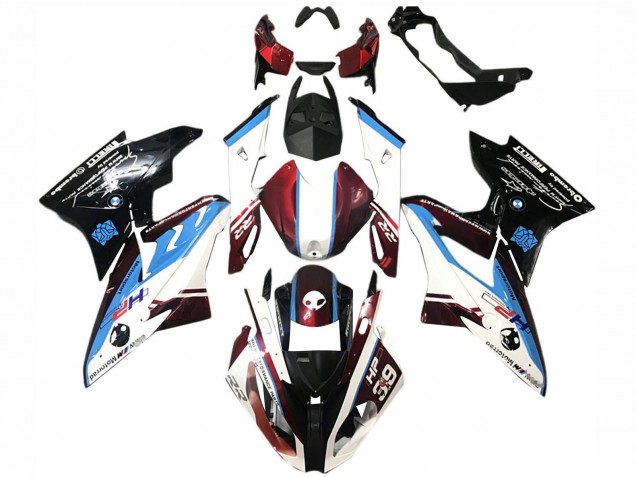Billige BMW S1000RR Motorrad Verkleidung 2015-2016 - Weiss Rot Blau Glanzendes Schwarz